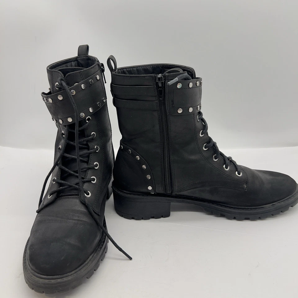 Botas de combate Matisse para mujer talla 9,5 medianas negras imitación cuero Arion Foto 4 de 4