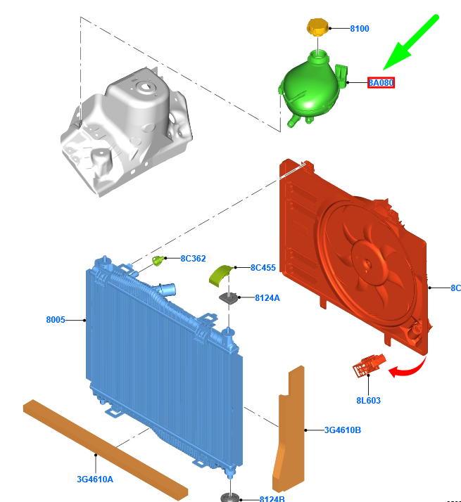 FORD ECOSPORT MK2 Radiator Overflow Reservoir Tank 2066919 NEW  