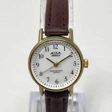 Vintage Acqua by Timex Easy Reader Watch Women 23mm Gold Tone New Battery 2000
