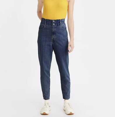 NWT Levi s 80's High Waisted Paperbag Taper Blue Jeans Size 27