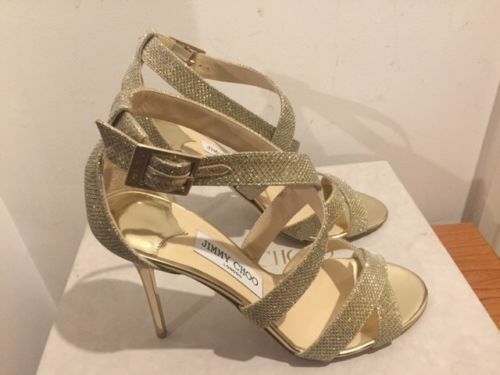 JIMMY CHOO Lottie Glitzer Sandalen Riemchen Heels Schuhe Gr. UK 4,5 / EU 37,5 - Bild 7 von 12
