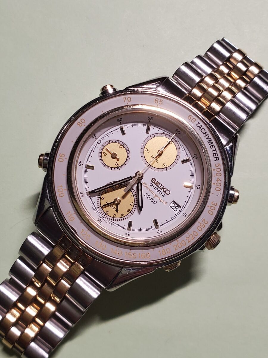 Vintage 1990's Seiko SQ 100 Ref.7T32-6B50 Stainless Steel Vintage 1990's Seiko SQ 100 Ref.7T32-6B50 Stainless Steel