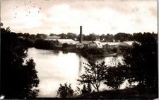 Postcard Real Photo RPPC Factory Industry? along River Canada Unposted