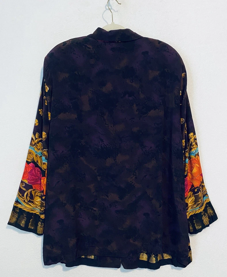 Blazer Carole Little para Mujer 18 Boho Artístico Floral Longline Ligero Con Botones Foto 4 de 4