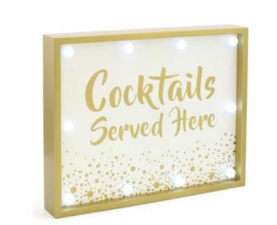 Cocktails served here - LED Kasten 30 x 24 x 4 cm