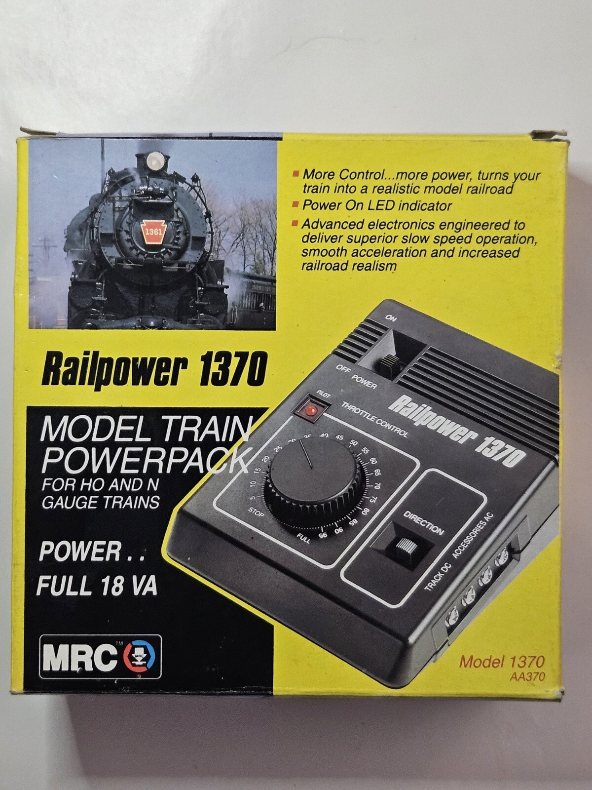 Vintage Railpower 1370 Model Train Power Pack (18 VA) MRC AA370