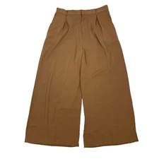 Tron Jori Pants XL Tan Wide Leg Trousers Boho Minimalist Chic