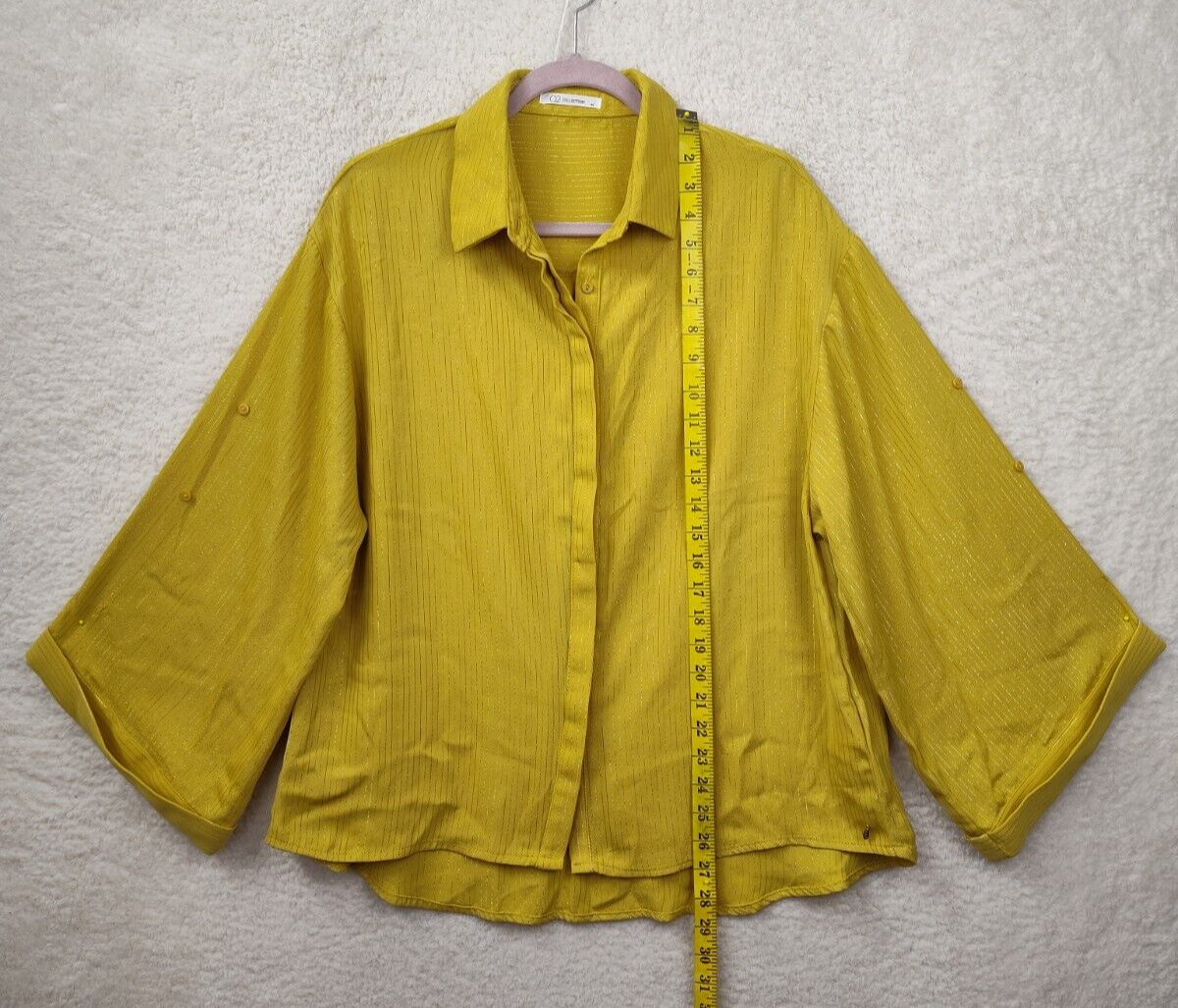 売れ筋商品|||オベイ シャツ レディース トップス Button-down blouse - yellow pear Q2 Collection Women Top Medium Yellow Stripe Polyblend