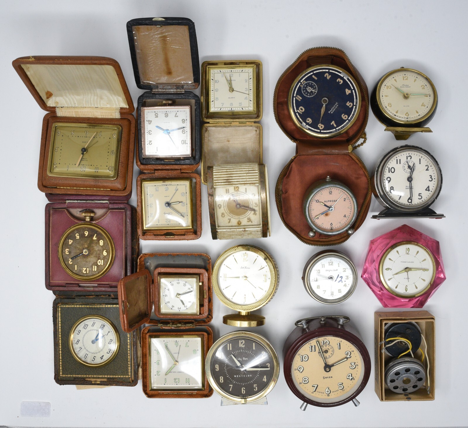 Group of Vintage Travel Alarm Clocks eBay