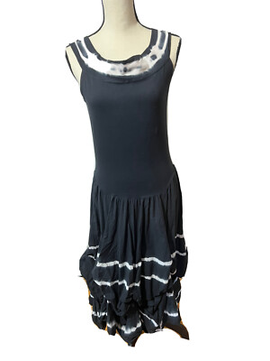 Beautiful Large Dress Tie Dye Long Black White Color For With Strings  Summery | eBay