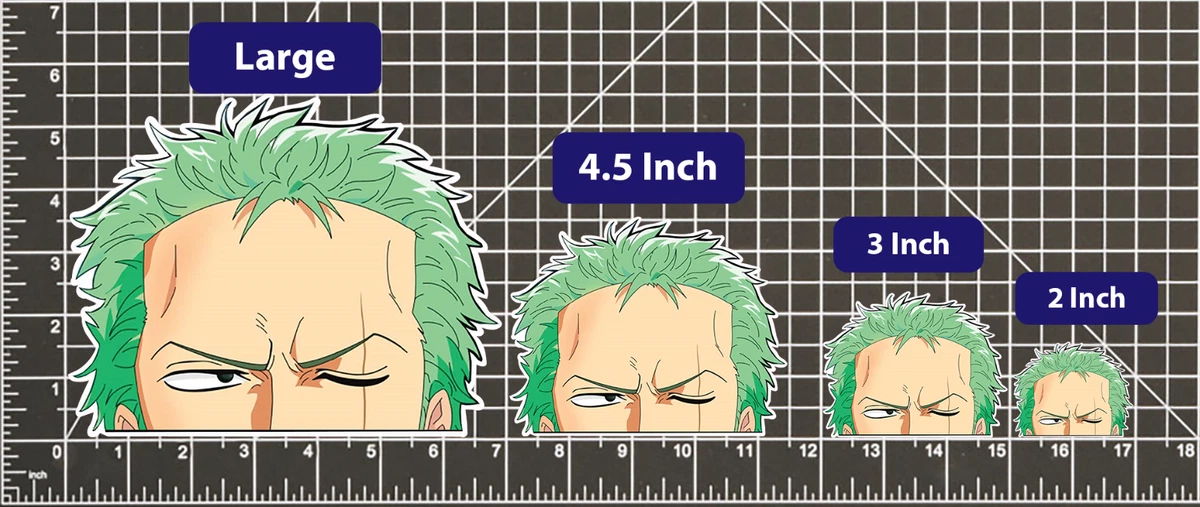 Vinil Sticker Calcomania One Piece Zoro Roronoa Perfil