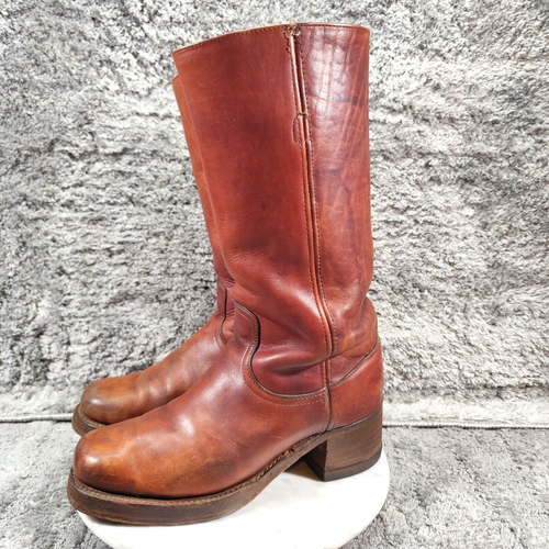 70s Vtg Frye Campus Boots Women 11 / Men 9.5 Red Mahogany Black Label - Picture 5 of 11