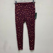 Wild Fable Womens Burgundy Leopard Print Gym High-Waisted Ultra Soft Leggings S