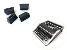x4 Main Rubber Feet for Olivetti Lettera 33 or DL Typewriter Original Part Vtg thumbnail