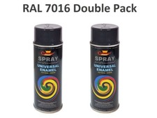 RAL 7016 Double Pack Spray Paint For Anthracite Grey Perfect Finish 400ml garden