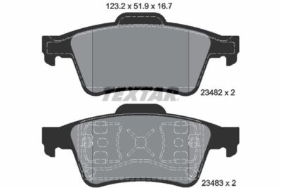 TEXTAR Bremsbeläge 2348202 RENAULT LAGUNA II GRANDTOUR HINTEN