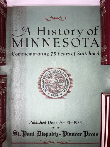 A History of Minnesota St. Paul Pioneer Press 1933 24x18” Book Vintage Statehood - 第 1/18 張圖片