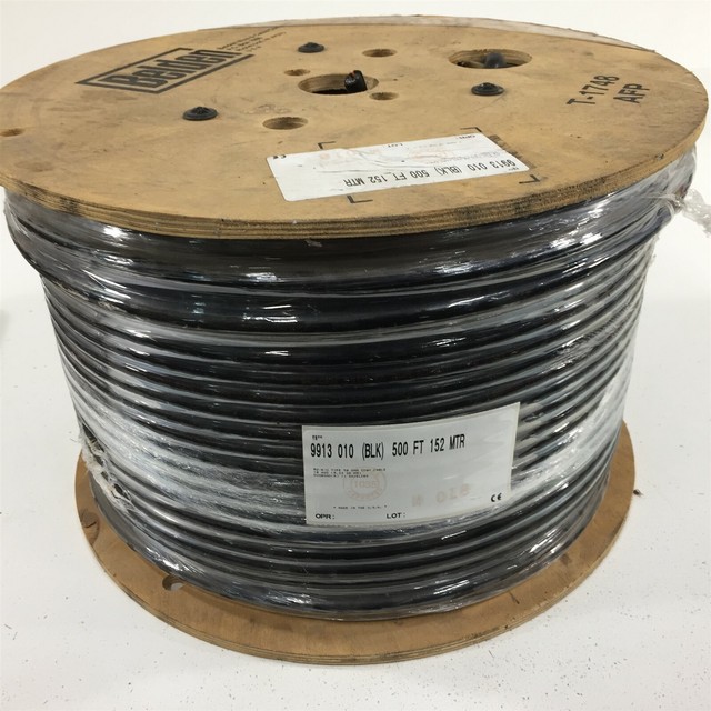 Belden 9913 010 RG8/U Coax Cable 50 Ohm 10awg 500' Black eBay