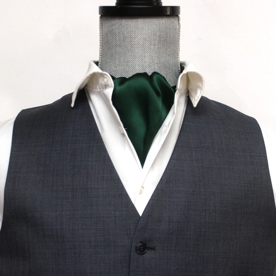 Caja de regalo CAMELLUCCI Cravat Ascot verde esmeralda para hombre A196 Foto 3 de 4
