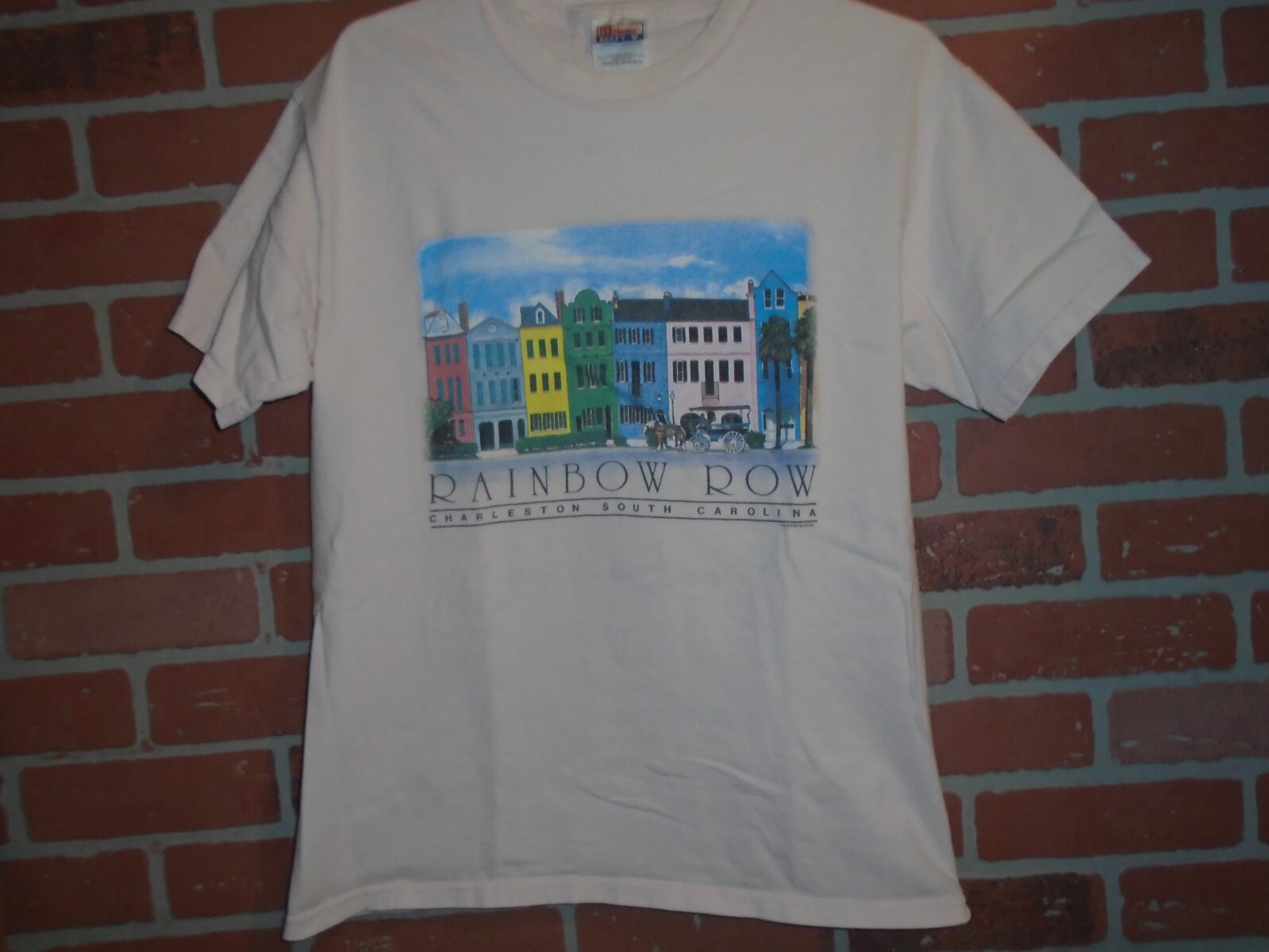 FILA T SHIRT RAINBOW ROW SOUTH CAROLINA VINTAGE ANNI '90 MADE BY HANES