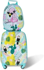 GoPlus Flamingo, 12" & 16" Kids Carry On Luggage Set with 4 Spinner Wheels New