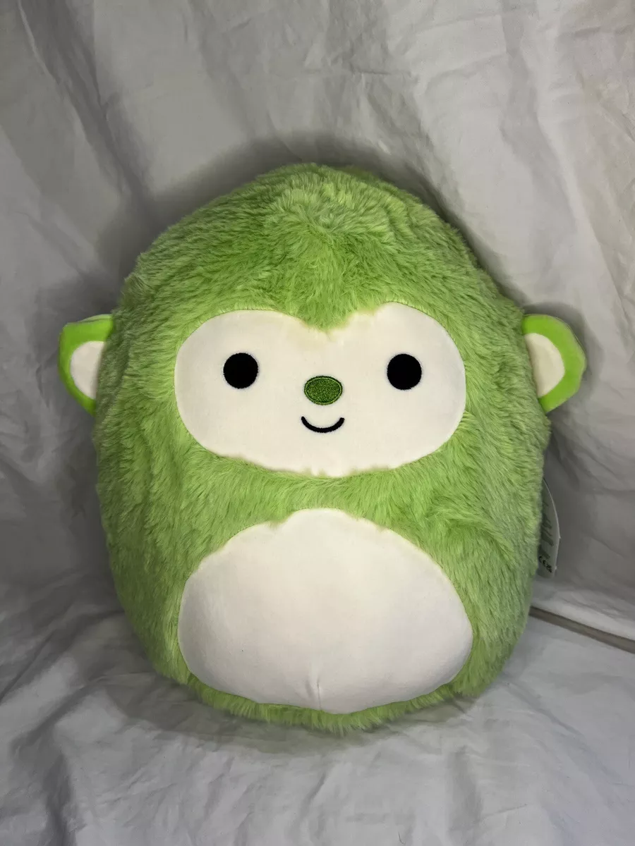 Mills The Monkey 12” Fuzzamallow Squishmallow Green Fuzzy Plush W/ Tag!  New!!