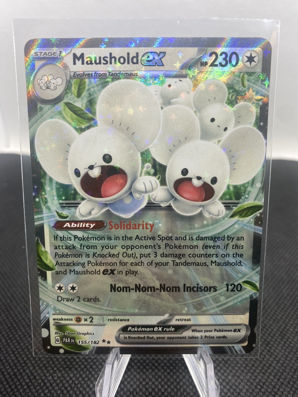 Maushold EX 155/182  Double Rare  NM/M Paradox Rift Pokemon Card
