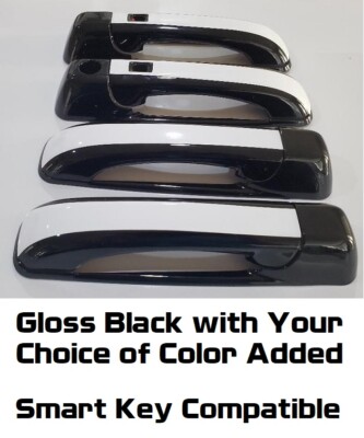 Black Door Handle Overlays 2009 -2018 Fits Dodge Ram YOU PICK COLOR Smart Key