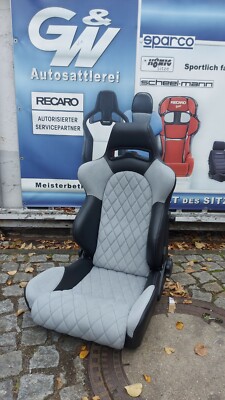 2 König Sportsitze ABE Lehne klappbar Neuware Alcantara grau Sonder( kein Recaro