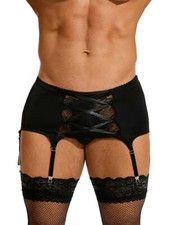 Herren Strumpfhalter Spitze Strapsgürtel Hüfthalter Strapse Dessous M/L/XL