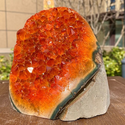 4.2LB - Orange Yellow Crystal Geode - Natural Decor - Healing Crystal Cave - Foto 2 di 17