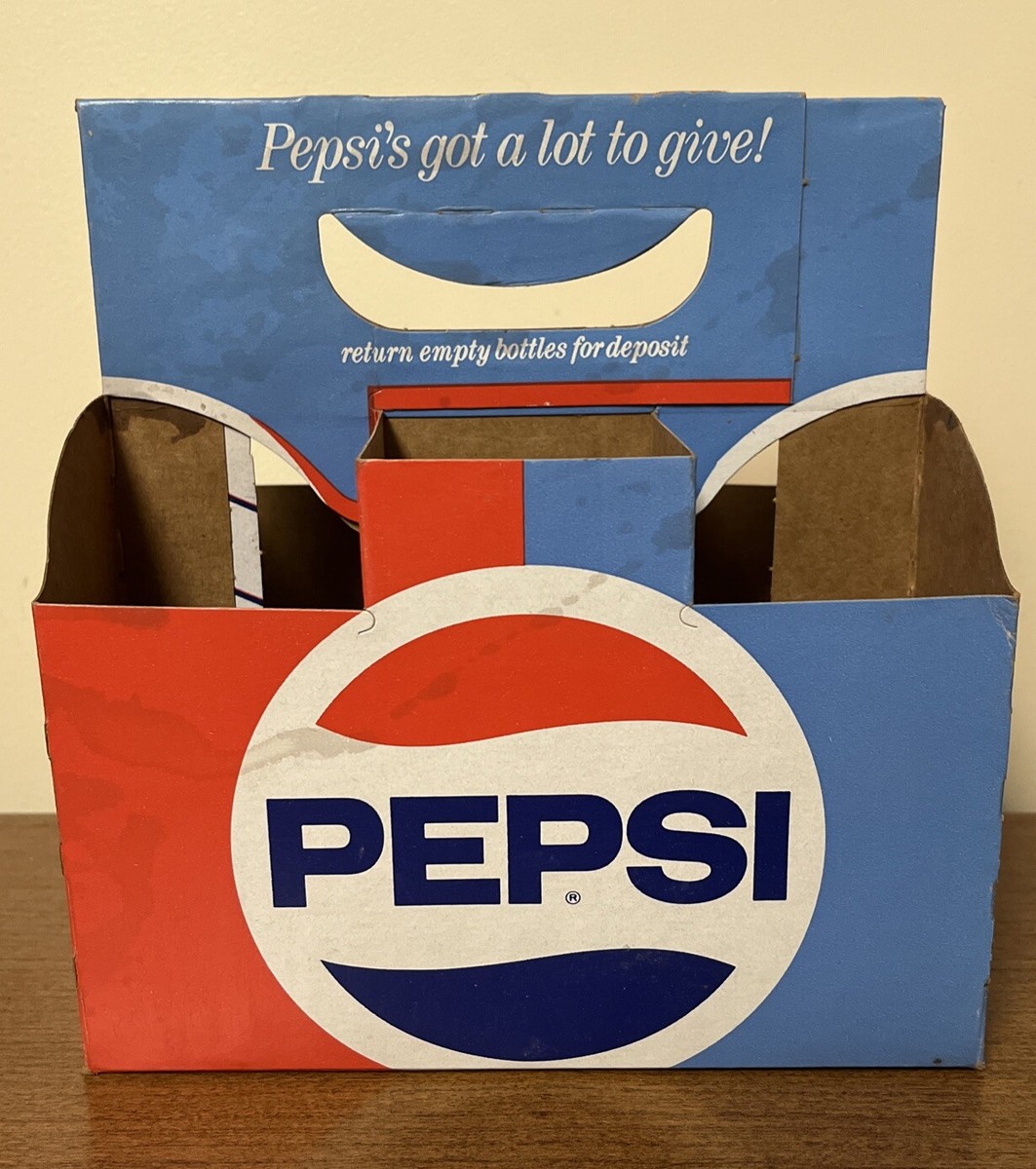 Pepsi飲料用ボックス　6P USAビンテージ品 Vintage Advertising Pepsi Cardboard 6 Pack 10 Ounce Bottle Holder