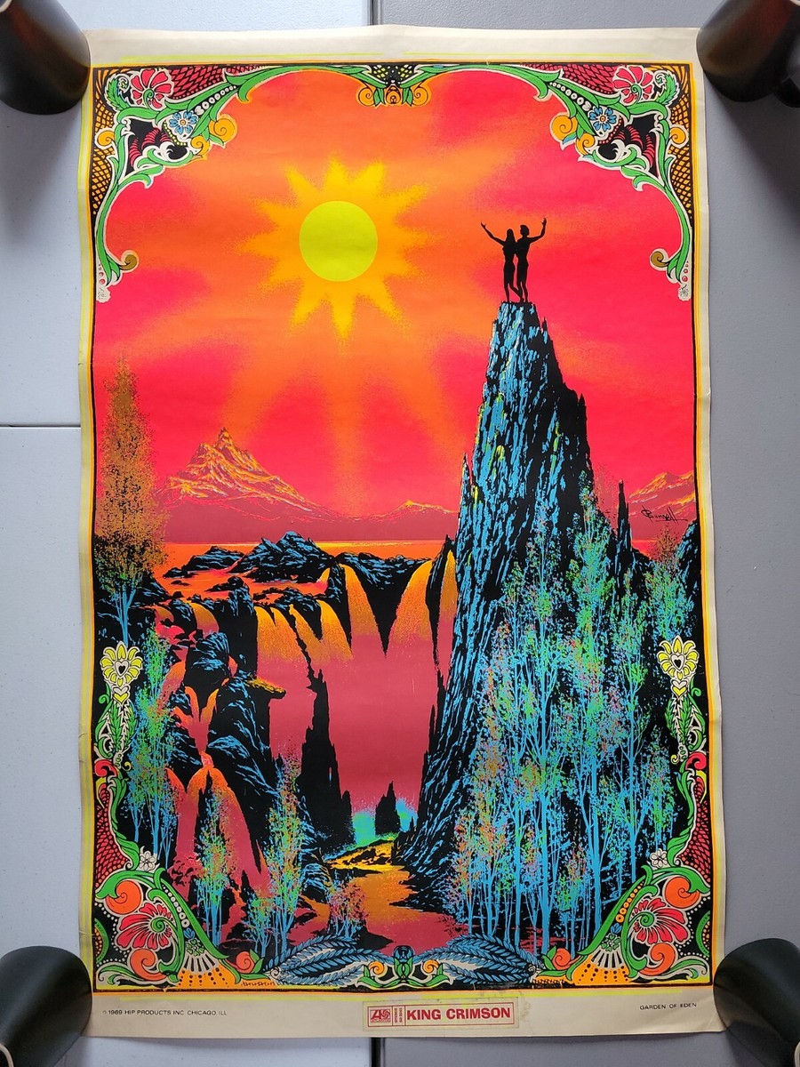 エロス 3 ヴィンテージ ブラックライト ポスター 1971 メディナ オハイオ Vintage 1971 Black Light Psychedelic Poster 