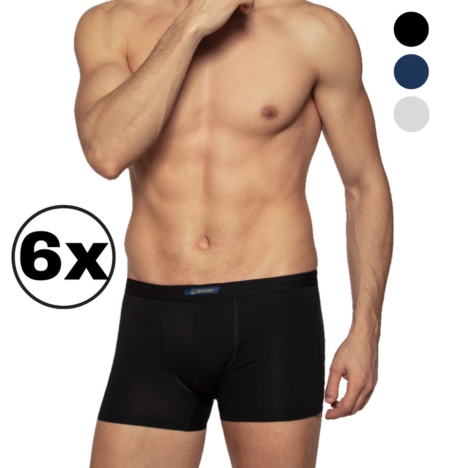 Boxer uomo cotone elasticizzato Set da 6 mutande intimo nero blu grigio in pack