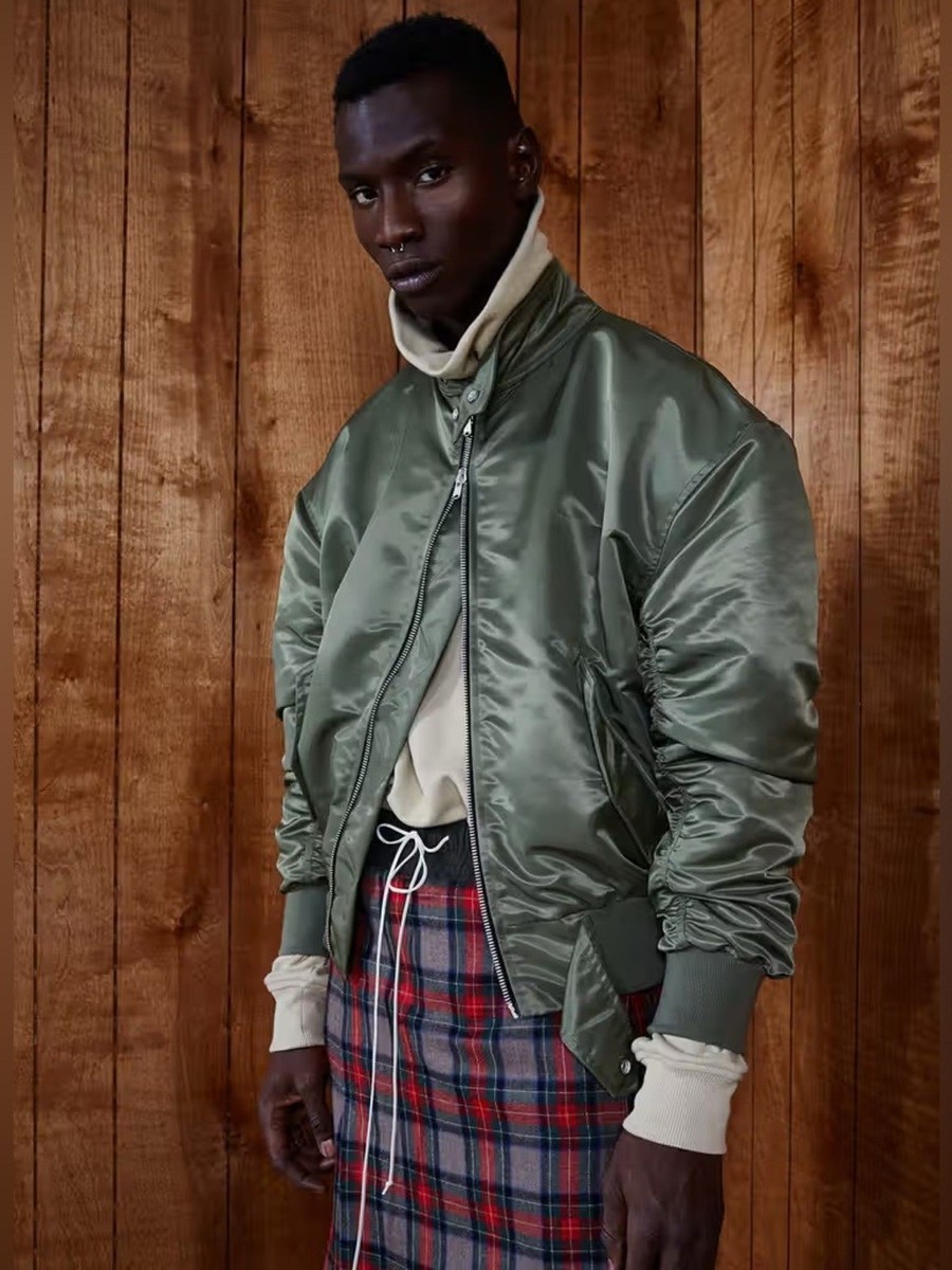 Fear of God Mainline Fourth Collection Nylon Bomber Jacket Sage Green Med. $1200 View 3