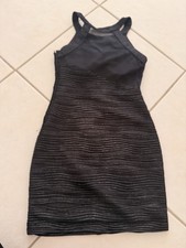 Hailey Logan by Adrianna Papell Black Mesh Sheath Dress Sleeveless Halter XS