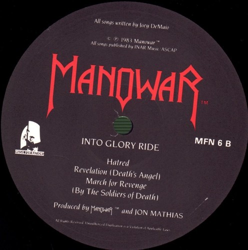 Manowar Into Glory Ride LP vinyl UK Music For Nations 1983 MPO pressing LP with - Picture 4 of 6