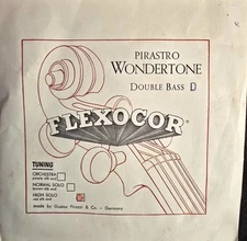Pirastro Wondertone Double Bass D String, High Solo Tuning - FREE SHIPPING!