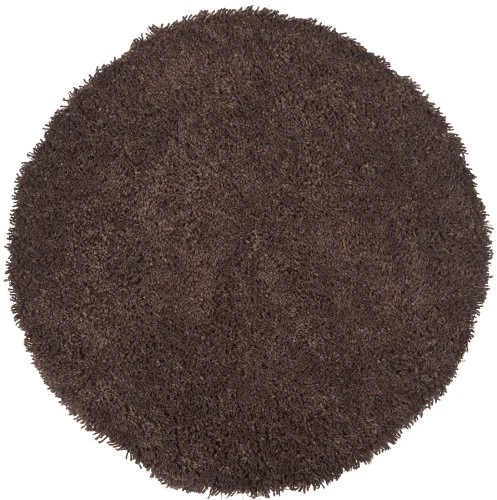 Classic Shag Collection 6' Round Chocolate SG240E Handmade 1.75-inch Thick - Image 4 of 4