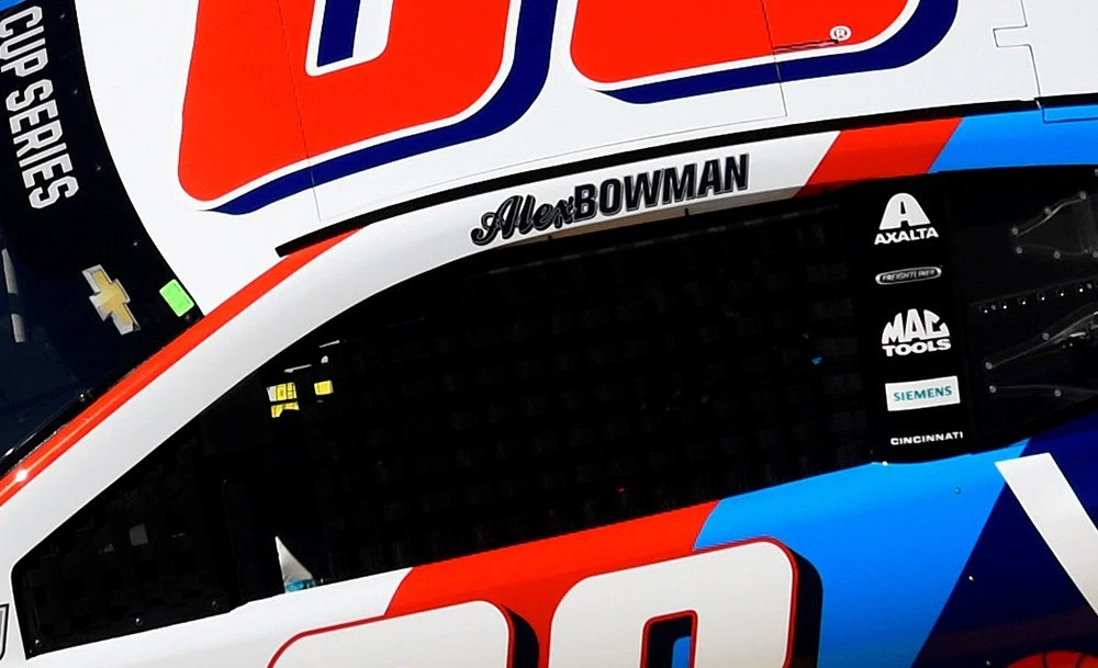 NASCAR driver's signature placement