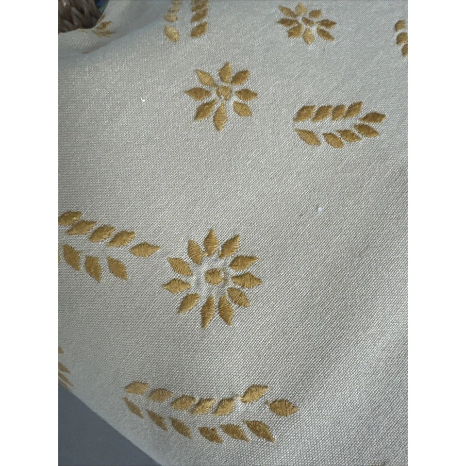 Donna Karen embroidered duvet cover set queen size new gold floral MSRP $375 - Image 2 of 4