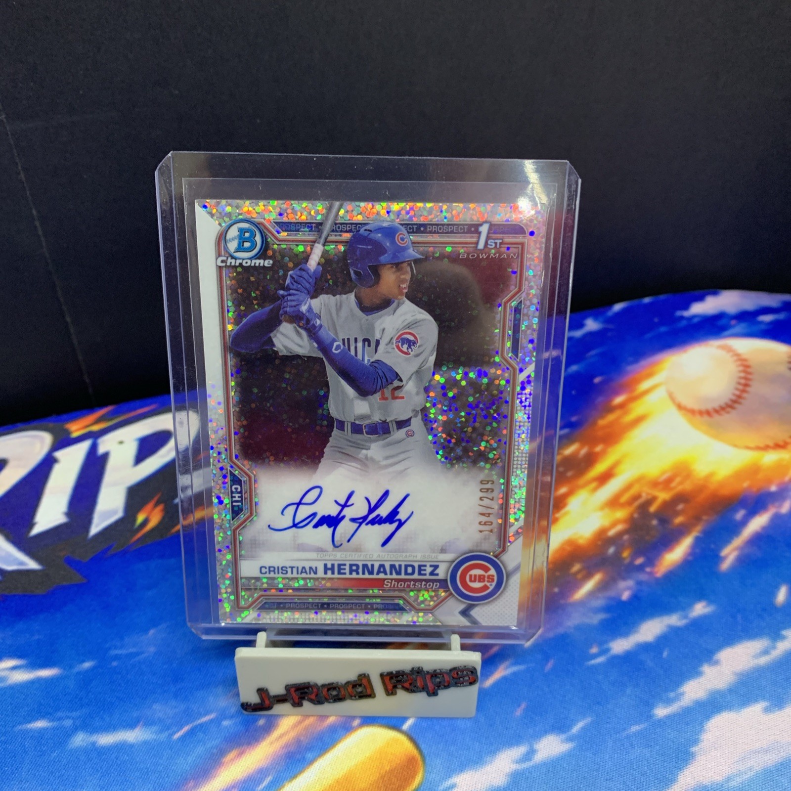 2021 Bowman Chrome Prospect Speckle Refractor 255/299 Cristian Hernandez Auto
