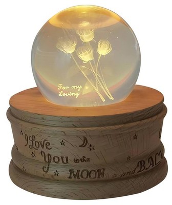 SOMOBOX Gift Wrapped Music Box K9 Crystal Ball with Projection and Rotating