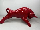 Royal Haeger Red Ceramic Toro Bull Eric Olsen Vintage 1955 Mid Century Pottery