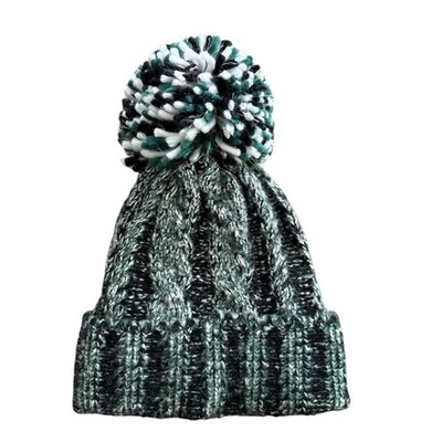 New Free People Pow Party Reflective Beanie - White/Black Combo Free People Movement Pom Party Reflective Beanie Hat White  main image 4