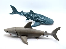 2 Shark Toys Rhincodon Typus and Carcharodon Carcharias 9 Inch Figures