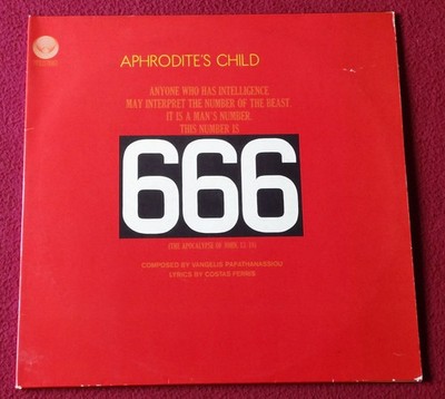 2 Vinyl LP* Aphrodite's Child    666 (1977) *RAR *Gatefold *Vertigo