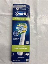ORAL-B FLOSS ACTION REPLACEMENT BRUSH HEADS x3 -NEW-