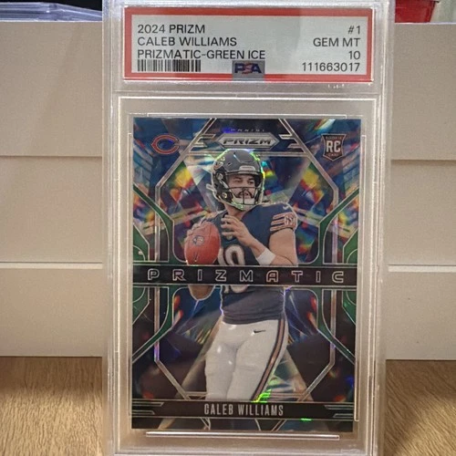 2024 Panini Prizm - Prizmatic Caleb Williams #1 Green Ice Prizm (RC) PSA 10