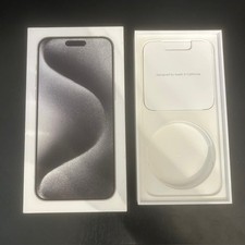 EMPTY BOX ONLY Apple iPhone 15 Pro MAX 256GB WHITE Titanium Stickers MODEL A2849